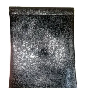Branded Zapack Leather Pouches - Black Leather Accessory with Gold Detailing
