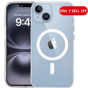 Luxury transparent anti drop magnetic phone case for iPhone 12Mini  13Mini