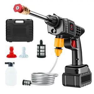 Battery-Powered Cordless Pressure Washer with Adjustable Spray and Soap Dispenser for Car, Home, and Garden - 100 PSI