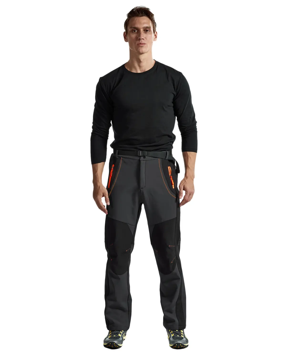 Limited-time clearance sale TBMPOY Men's Snow Ski Hiking Pants Waterproof Winter Fleece Lined Pants Camping Skiing Ice Fishing Pants with Belt fathersdaygift