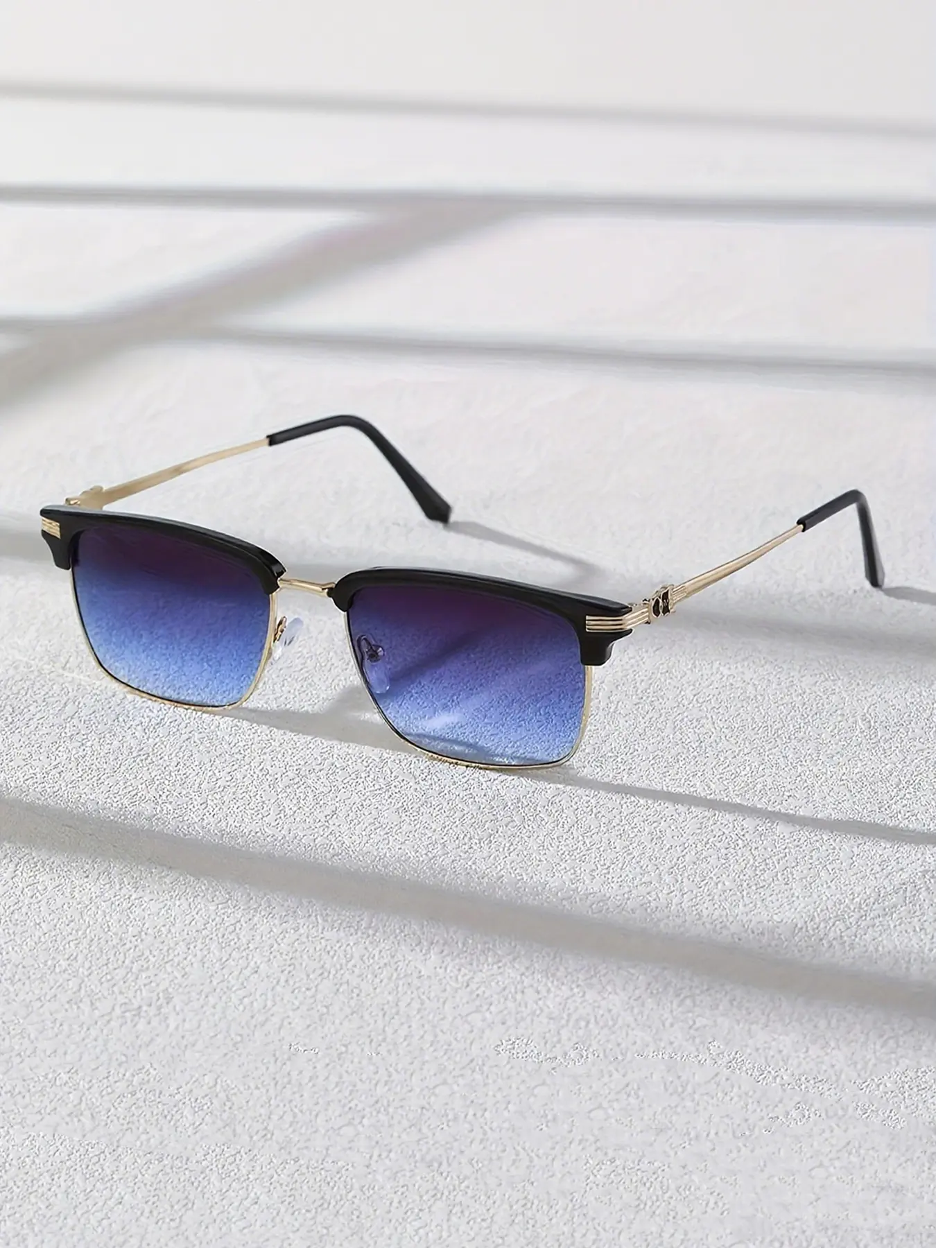 Men's Metal Square Frame Glasses, Casual Fashion Eyewear for Daily Driving Commuting Vacation, Trendy Classic Design, Trendy Beach Eyewear, Stylish Glasses