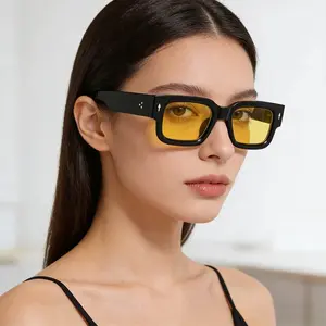 Spring Statements Retro Square Fashion Sunglasses for Women & Men Thick Frame Anti-Glare Sun Shades Ideal for Party Beach Travel