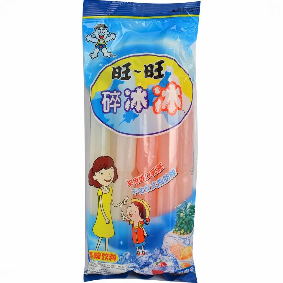 WANT-WANT Fruity Ice Pops, Fruit Flavored Frozen Dessert Candy Snack, Lightly Sweet, 21.1 fl oz Multi-Tube Freeze Pops