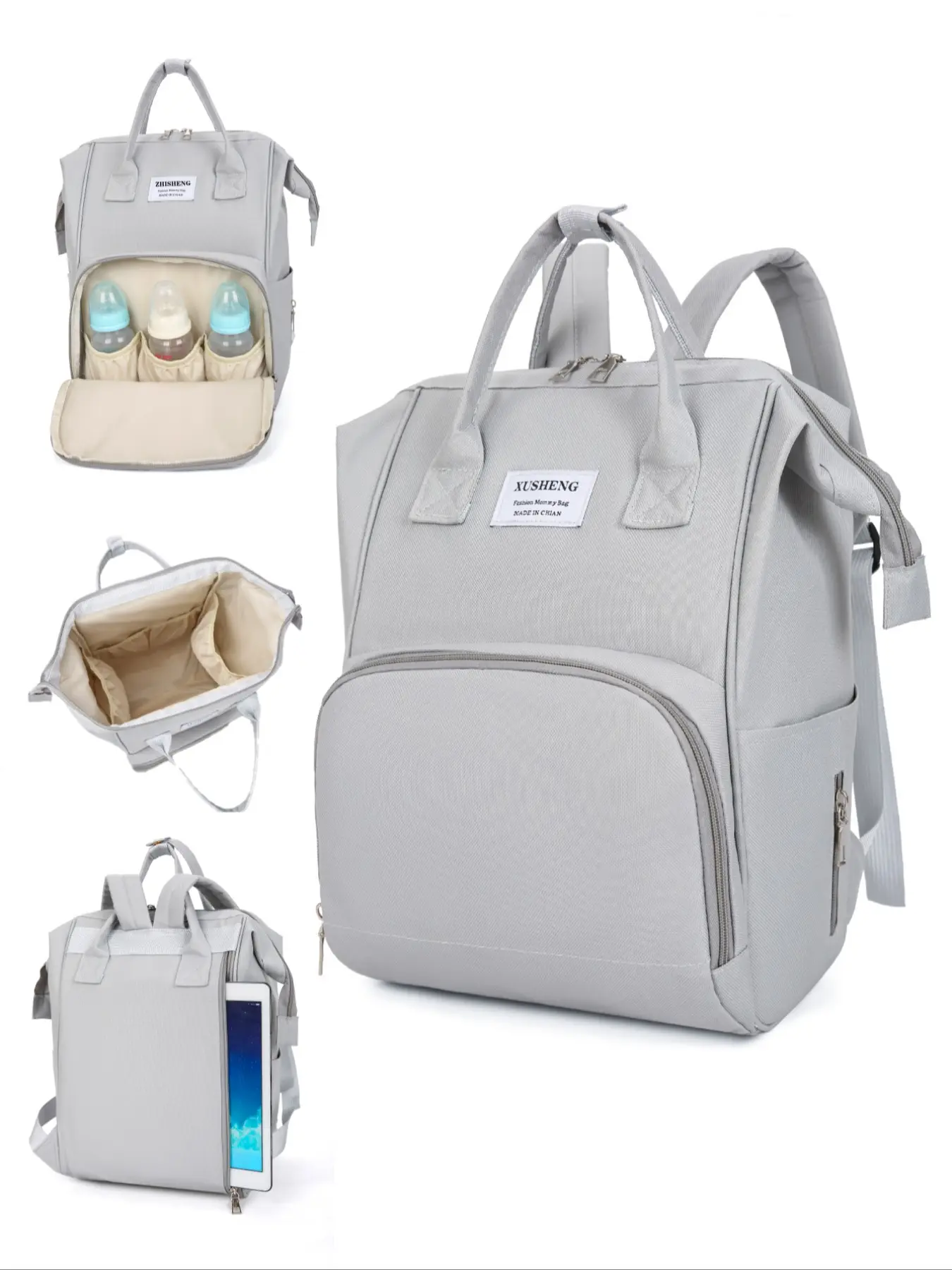 Large-Capacity Multi-Layer Solid Color Backpack, Multifunction Backpack, Casual Style Mommy Bag, Perfect for All Seasons, Ideal Gift for Holidays, Laptop Travel Backpack, Laptop Compartment Backpack, Lightweight Backpack, Multifunctional Travel Backpack