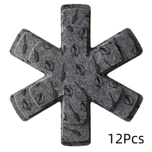 Pot and Pan Protectors, Stacking Pan Protectors/Pan Separators Pads for Protecting and Separating Pots and Pans, Set of 12 and 3 Different Size