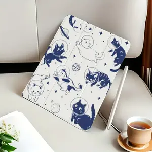 Fantasy Drifting Cat and Stars Pattern 70% off Stand Protective Case for iPad Air 4/5/7/8/9 and Pro 11inch - Flexible TPU Hybrid Protective Case with Adjustable Anti-Slip Base, Compatible with iPad 5/6/Air 1/2/3 9.7- 10.9inch Computer Covers Tablet