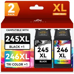 245XL 246XL Compatible Ink  for  245 and 246 XL PG-245XL CL-246XL for PIXMA TR4520 TS302 MG2525 TR4527 TS3322 MG3022 MX490 TS202 Cannon Printer Ink Cartridges (1 Black, 1 Color)