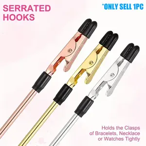 Non-Slip Bracelet Aid Clip with Silicone Head, Easy Bracelet Wearing Tool, Bracelet Extension Helper, Essential Jewelry Accessory, Necklace, Watches, Clasp