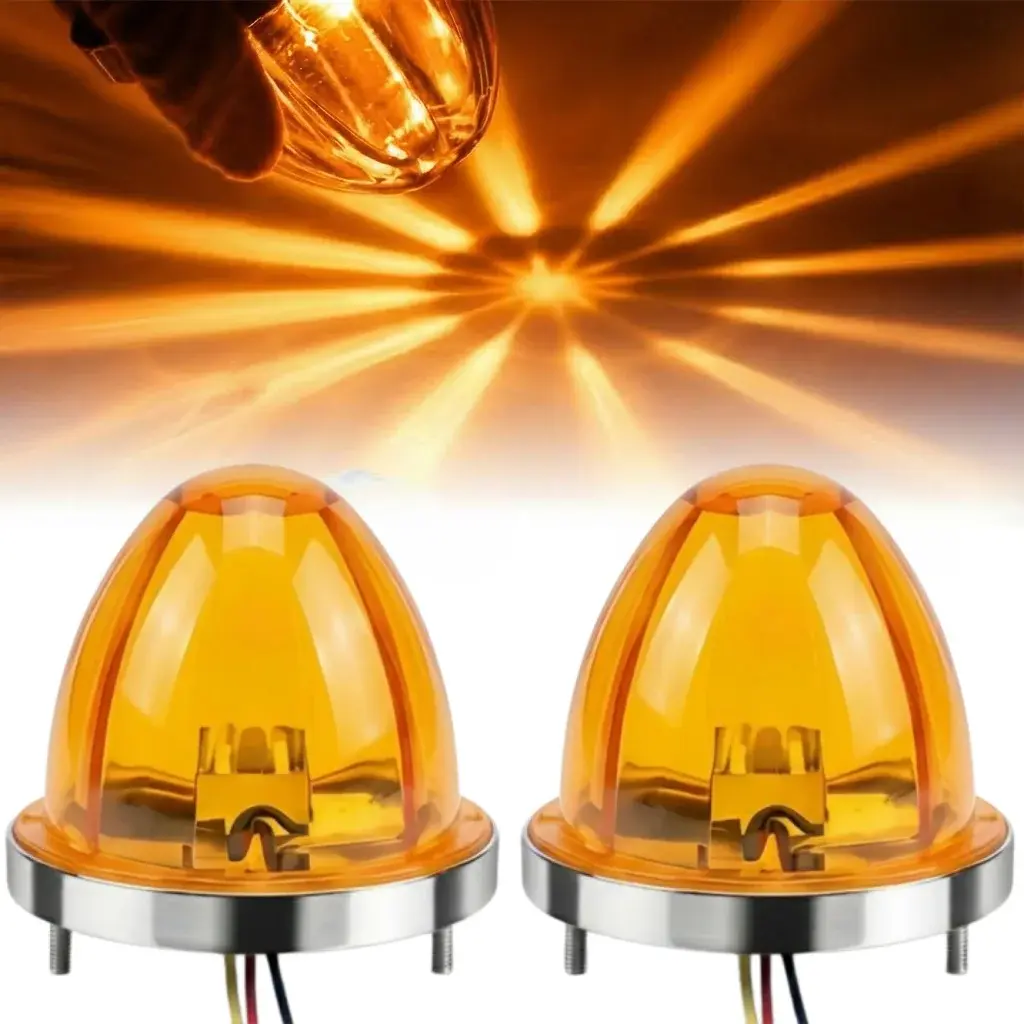 2PCS Watermelon Lights  LED Side Marker Indicator Turn Signal Brake Lamp Semi Truck Trailer Under Glow Wheel Lights For Truck