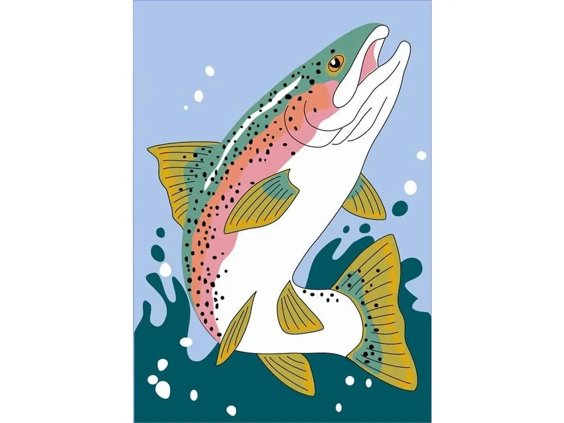 Jozie B 793 Trout Flag Banner - Large, No-Letter Festive Flag, Party Decorations for All Ages, Festive Look Home & Gift Market Supplies