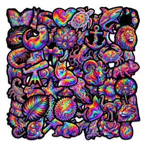 50 Rainbow Tie-Dye Graffiti Stickers, Funny Decals, Side Decals, Decals for Trucks, Car Decal, Suitable for Scrapbooks, Journals, Laptops, Water Bottles, Cars, and Other Faith-based Designs—gifts with Positive Messages.