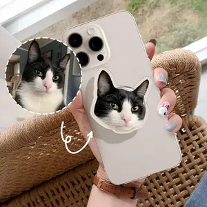 Custom Phone Grip Magnetic Phone Grip with Photo - Personalized Valentine Gifts Phone Holder Face Cut - Cute Phone Accessories Pet Lover