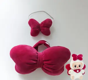 Handmade Cute Double Bow Outfit (No Doll) – Compatible with 1st–3rd Gen Labubu Blind Box, 17cm Labubu Clothes Set Doll