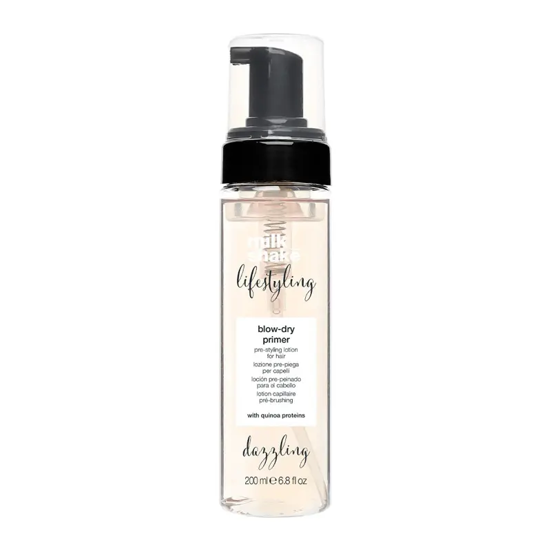 Dazzling Milk_shake Lifestyling Blow-Dry Primer 6.8oz Pre-Styling Lotion with Quinoa Protein for Body Texture & Heat Protection