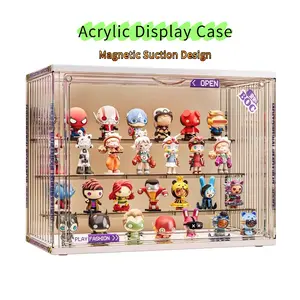 3 Tiers Clear Display Case for Figures, Acrylic Storage Organizers Box with Magnetic Door, Large Dustproof Showcase for Collectibles Action Figure, Collectible Figurines