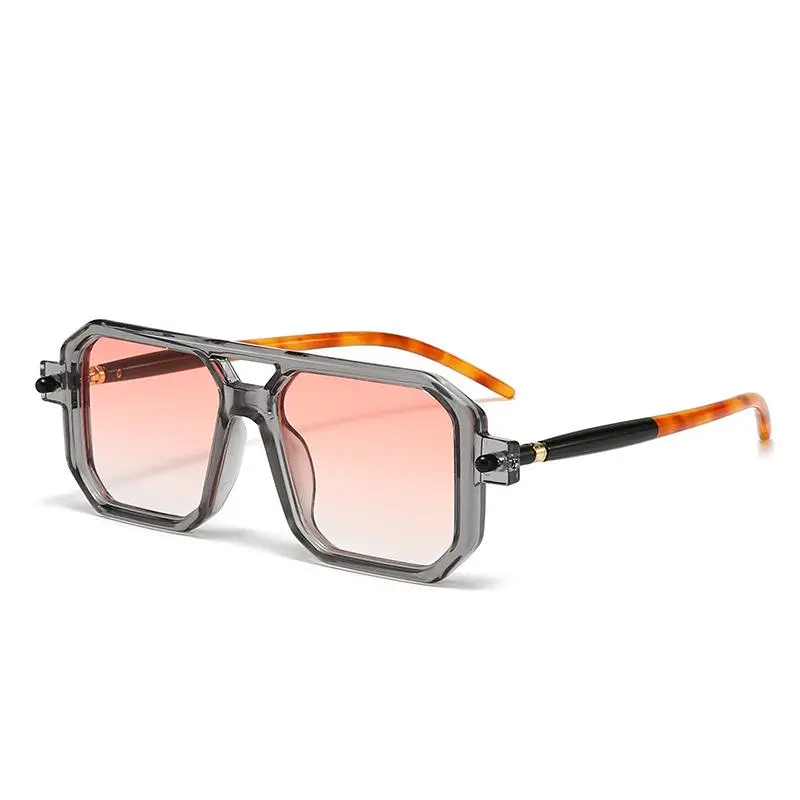 Retro Square Sunglasses for Men, Double-Bar Metal Frame with Polarized UV Protection Lenses, Men's Accessories, Polarized Sunglasses, Men's Accessories For Adults,summer outifit,travel essentials