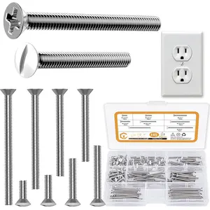 145 count Extra Long Outlet Screws - White Machine Screws for Wall Plate & Device Mounting