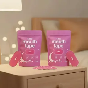 KOEC Sleep Mouth Tape 2-Pack Bundle, 60pcs Breathable Fabric Strips in Pink for Comfortable Nighttime Use, Body Care for Women and Men