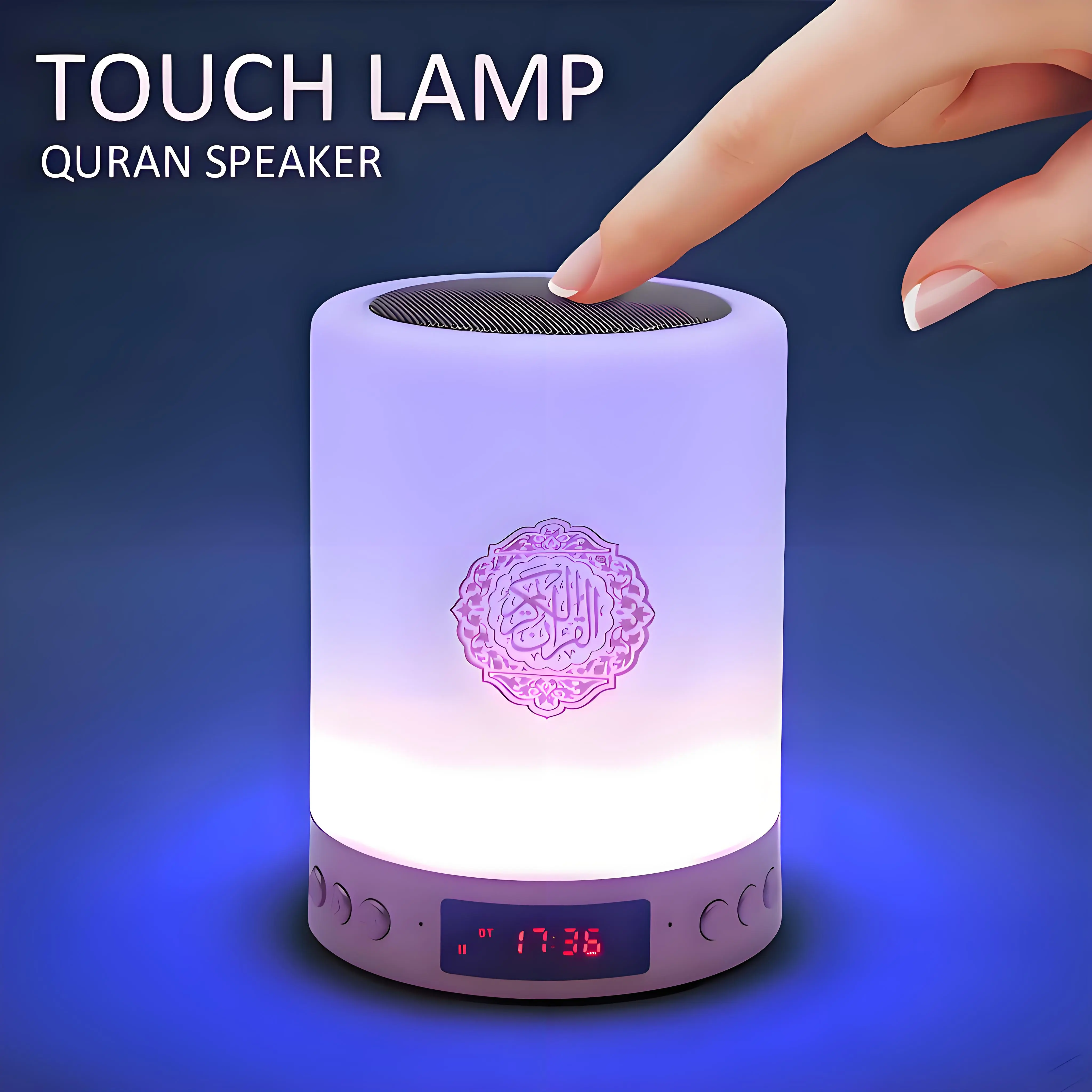 Quran Speaker with Remote Control - Bluetooth Speaker, Dimmable Color Night Light, Portable LED Bluetooth Touchscreen MP3 Music Player - Perfect Sleep Aid Gift for Men, Women, Teens, and Children