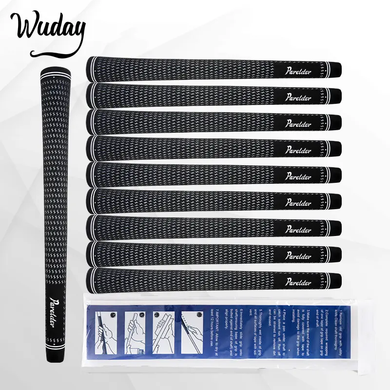10pcs Large Size Golf Swing Grips Kit – Premium Rubber Anti-Slip High Performance + Grip Tape Included, DIY Regrip Set for All Clubs