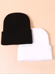 Unisex Minimalist Solid Color Hats, Soft Knit Warm Winter Beanies, Fashion Accessories for Men & Women, Stylish Cold Weather Caps, Knitted Hat