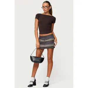 Kezi Mixed Pattern Tailored Mini Skirt