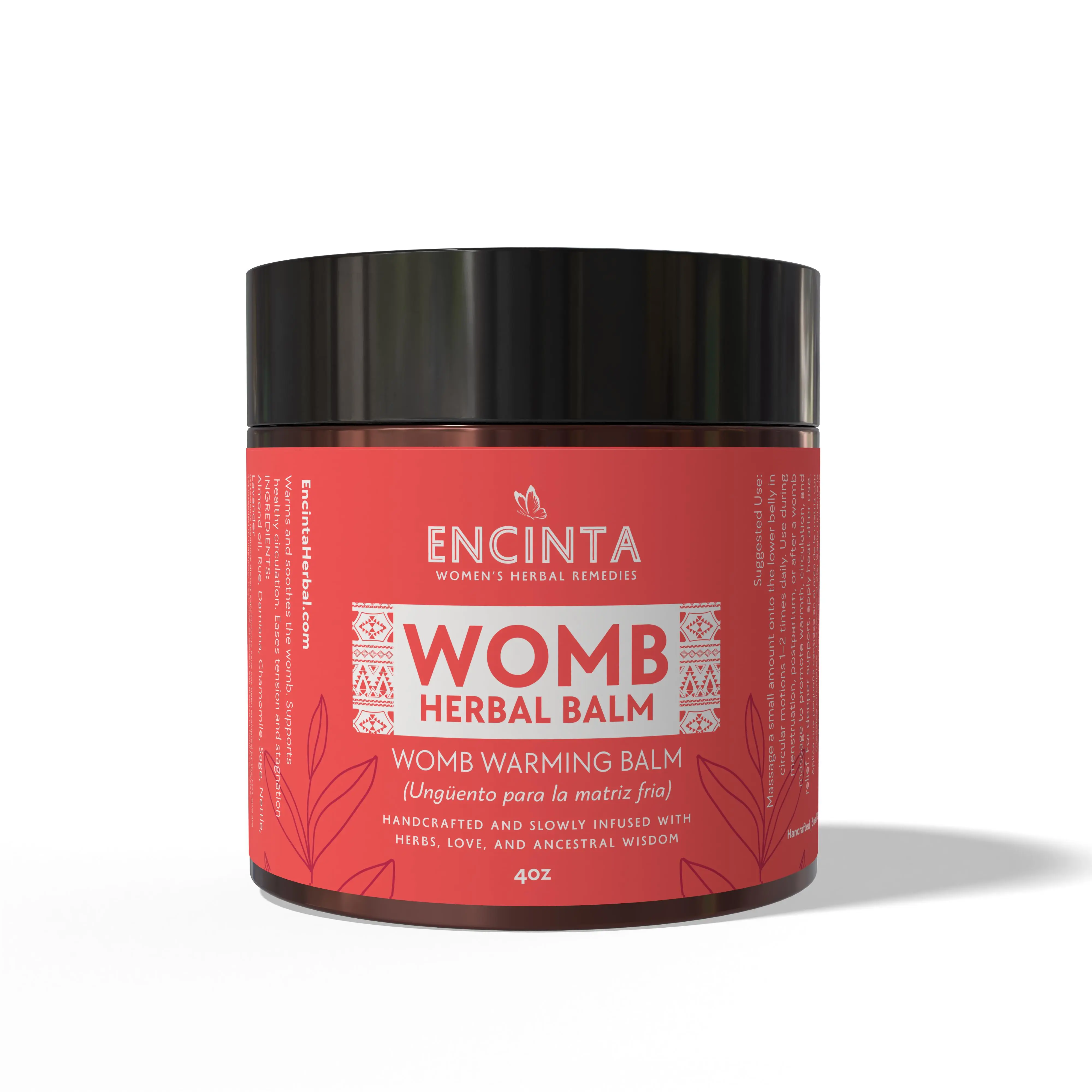 Womb Herbal Balm – 4oz Nourishing Salve for Self-Care & Daily Ritual – Handcrafted with Sacred Plants for Warmth & Reconnection – Body Oil