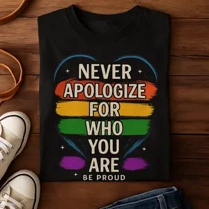 T-Shirt Rainbow Pride LGBT Graphic Tee  Be Proud