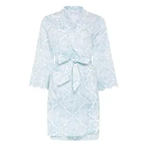 Ice Blue Filigree Short Classic Robe
