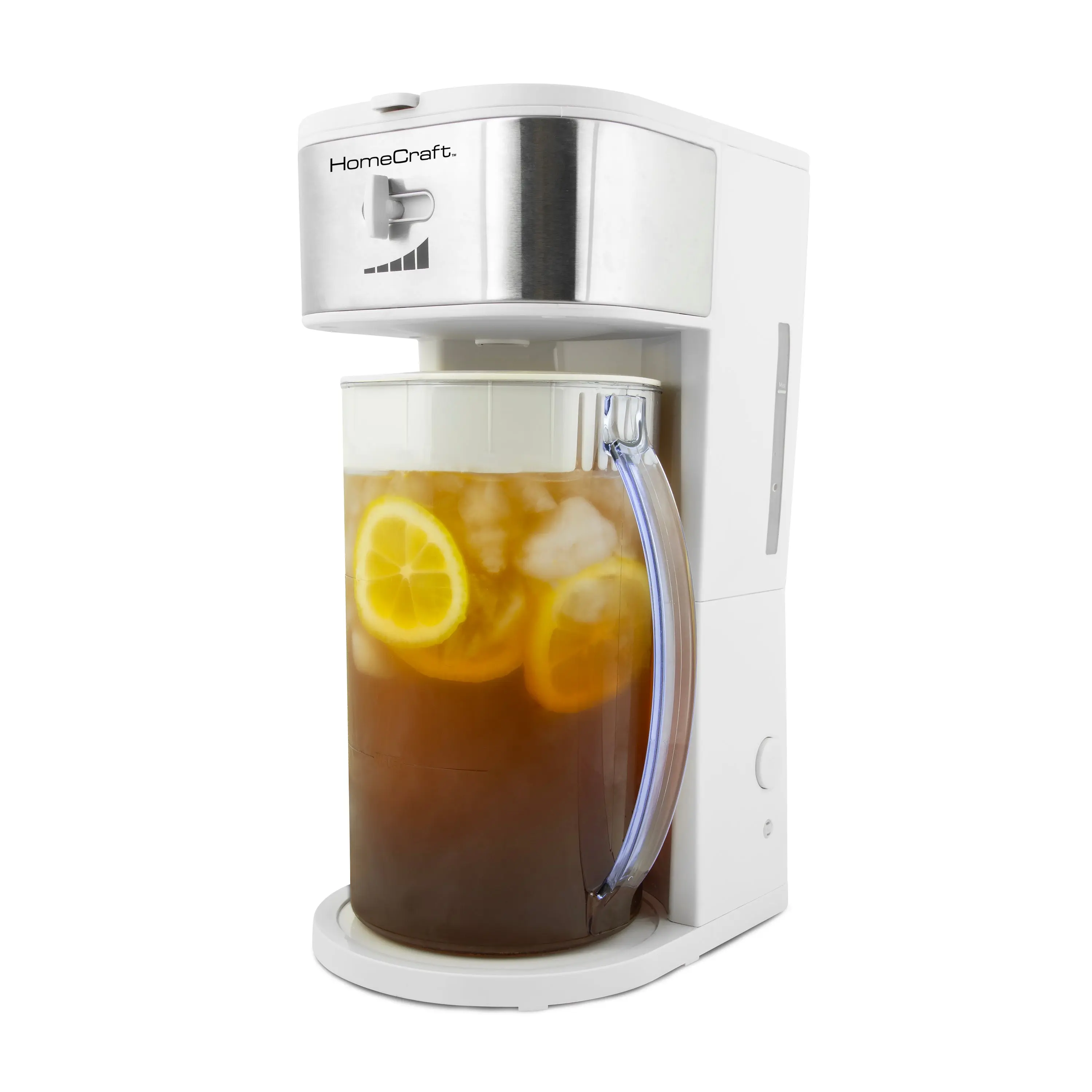 HomeCraft 3-Quart White Cold Brew Coffee Machine & Coffee Dispenser - Café Ice Tea Brewing System with Cord Storage