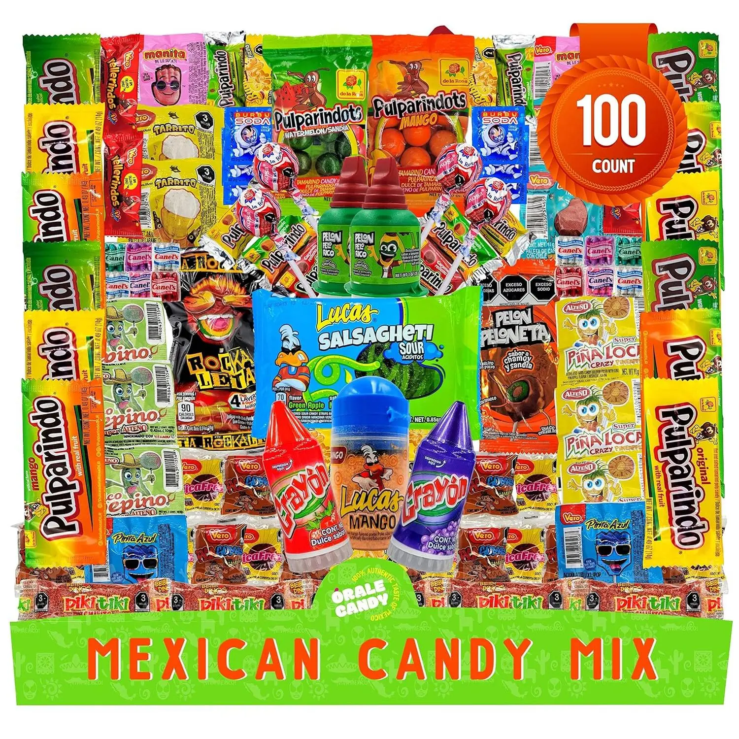 Candy Mix Assortment, Dulces mexicanos, Includes Vero mango, Salsaghetti, Peloneta, Pelon pelo rico, bulk candies, pulparindo, candy box variety