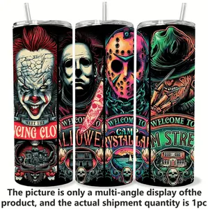 Stylish 20OZ Halloween Stainless Steel Tumbler for Hot and Cold Beverages Perfect for Autumn Gatherings and Seasonal Celebrations