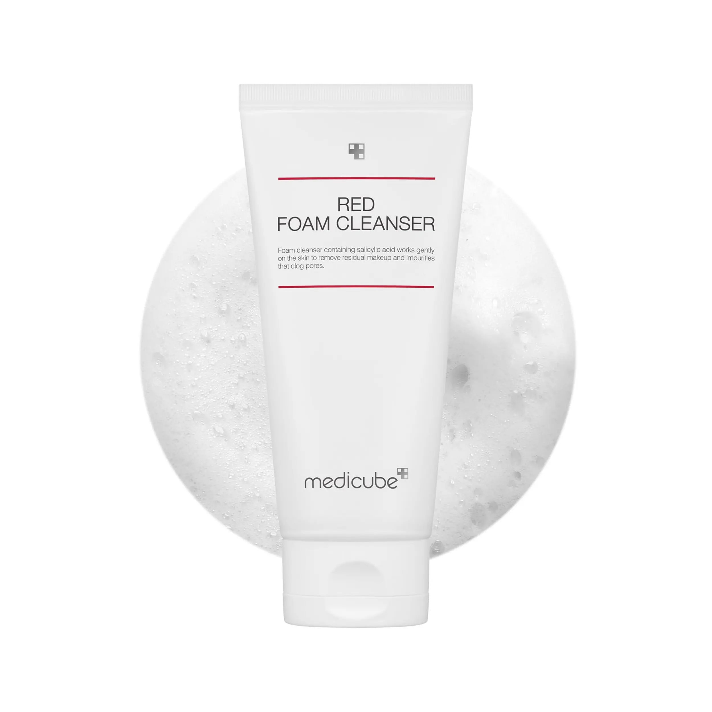 [Official Medicube Partner] Facial Cleanser Red Foam Cleanser 120ml | Daily Gentle Cleansing Foam for Sensitive & Troubled Skin | Deep Cleansing Impurities & Excess Sebum Control | Korean Skincare, 4.23 oz