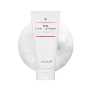 [Official Medicube Partner] Facial Cleanser Red Foam Cleanser 120ml | Daily Gentle Cleansing Foam for Sensitive & Troubled Skin | Deep Cleansing Impurities & Excess Sebum Control | Korean Skincare, 4.23 oz