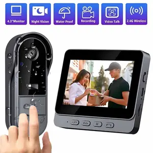 Wireless Visible Doorbell Camera, Smart HD Night Vision, Two-Way Talk, SD Card Storage, Wall Mounted, Home Intercom System, Wireless Video Doorbell