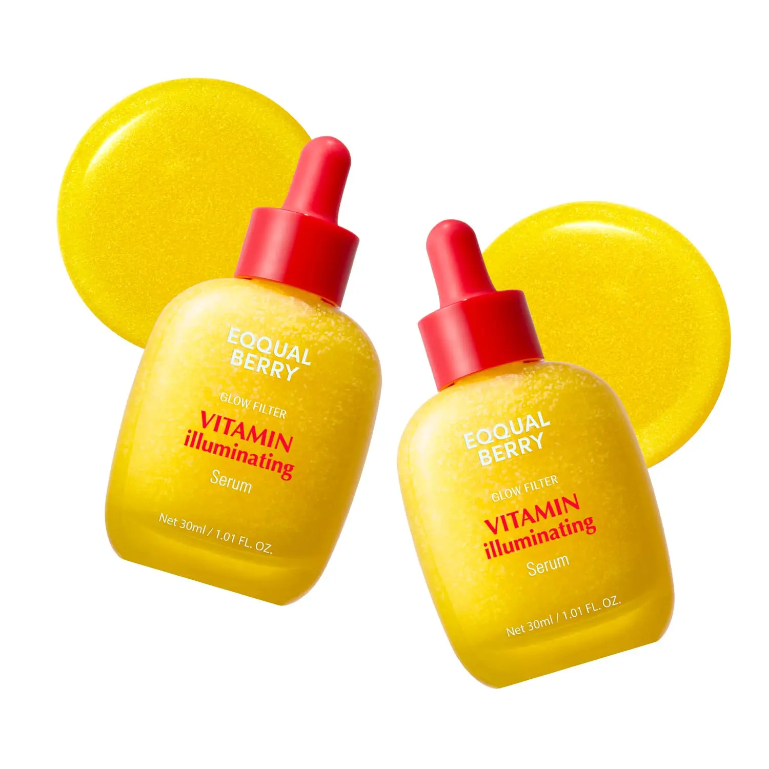 EQQUALBERRY Vitamin Illuminating Serum Double Pack | Niacinamide 4% & TXA | Brightening Vitamin C Serum for Glow & Hyaluronic Acid | Dark Spot & Uneven Tone Care | Korean Skincare, 1.01 oz