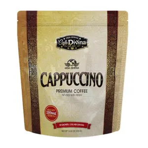 Vida Divina Cappuccino Premium Coffee Infused with Resin 20 Sachets 210mg Caffeine per Serving Beverage