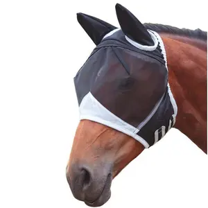 Breathable Horse Mask Mosquito-proof Insects Horse Head Mask Horse Face Mosquito-proof Cover Elastic Horse Flying Mask