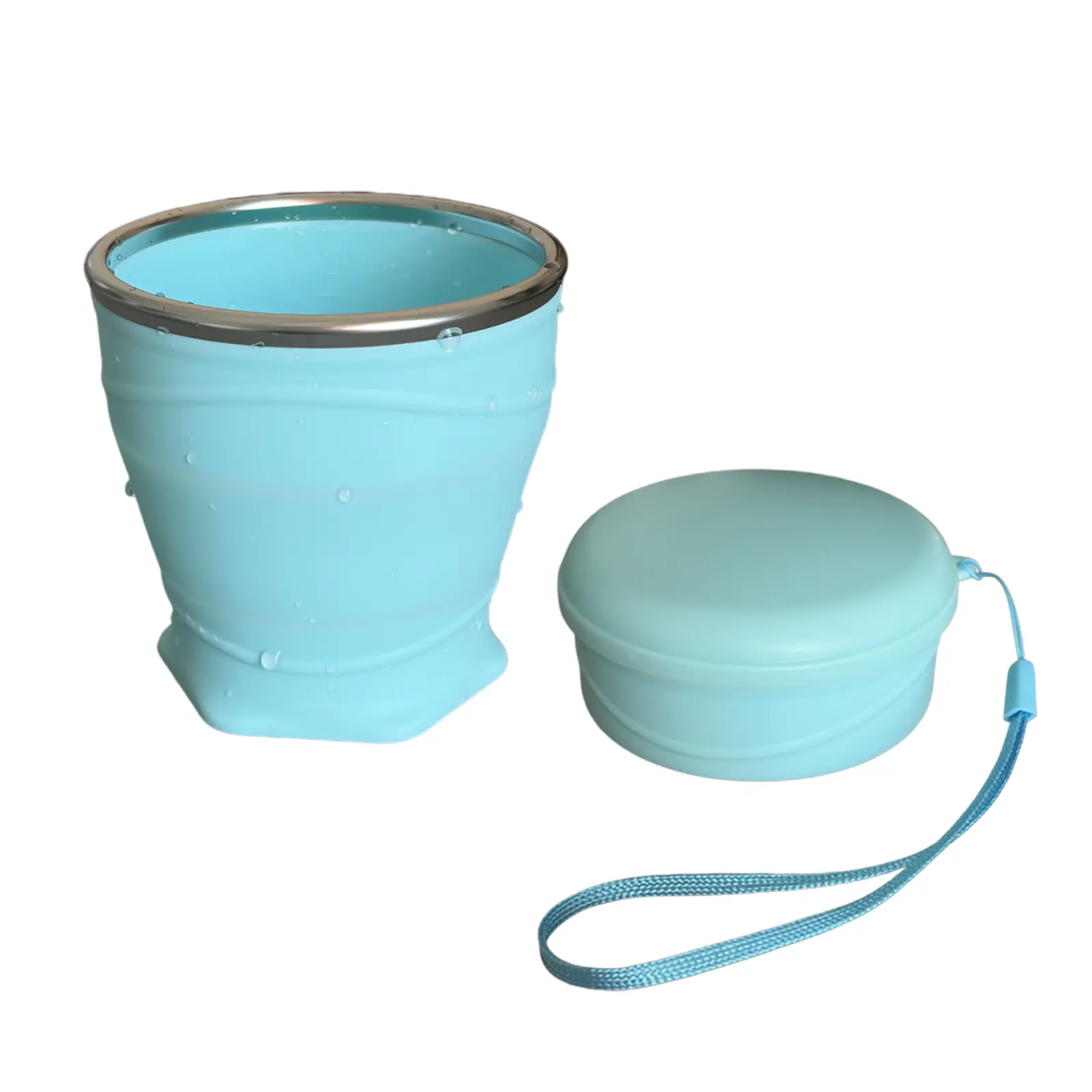 Silicone Collapsible Travel Cup, 8.8oz Compact Portable Foldable with Dustproof Lid, BPA-Free Eco-Friendly for Outdoor Camping & Hiking Kitchen Use