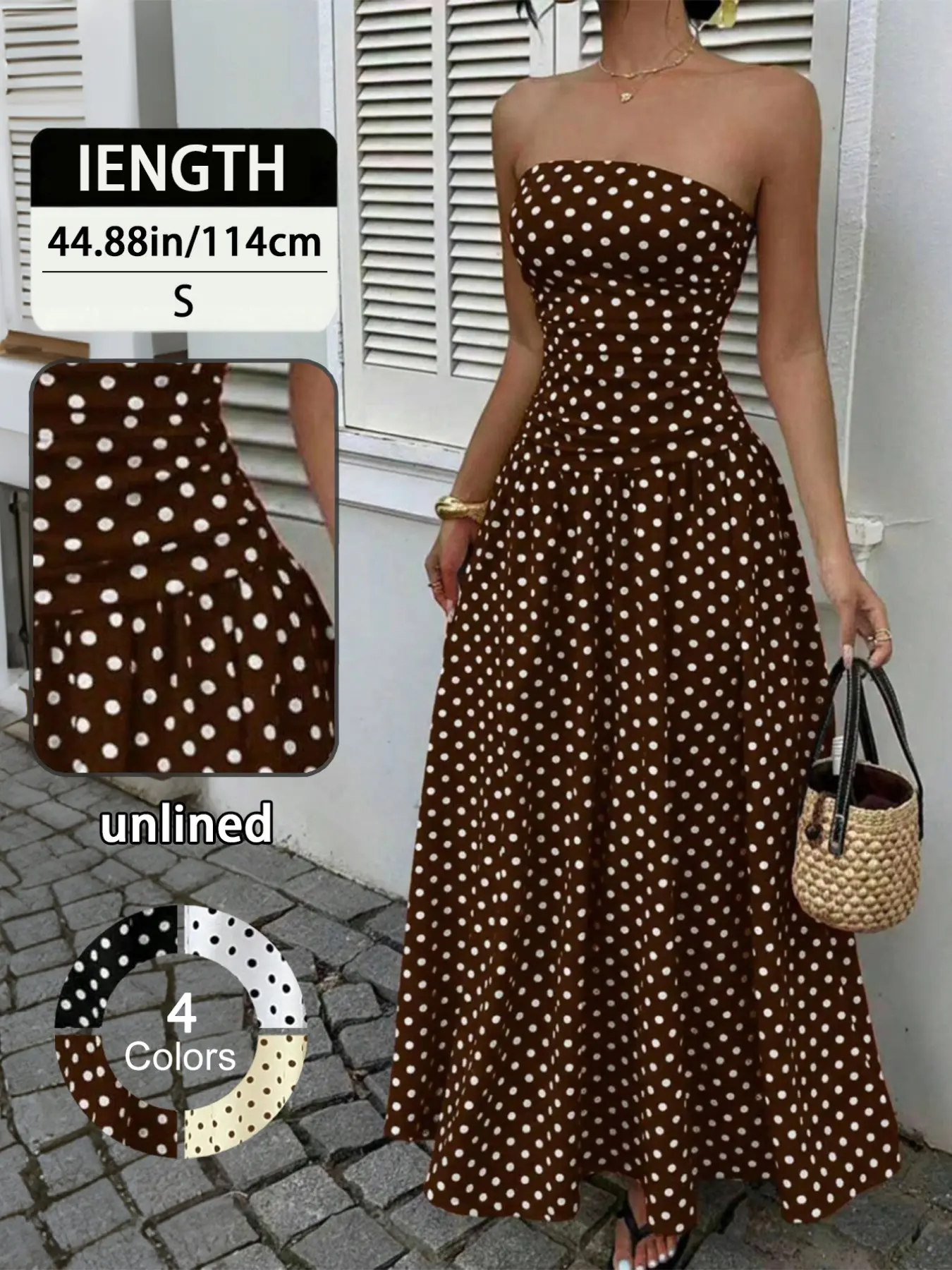 Y2K Spring and Summer Sleeveless Polka Dot Waist Cinching A-Line Long Dress for Women, Dresses for Party, Elegant Formal Evening Party Gown
