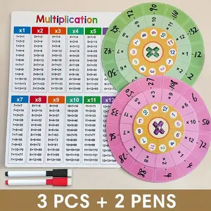 Multiplication Rotation Game, Table Math Games, 1-12 Times Table Training Cards, Self-Check Math Facts Spinner Learning Aid Tool, Math Learning Tools, Kids Educational Toy
