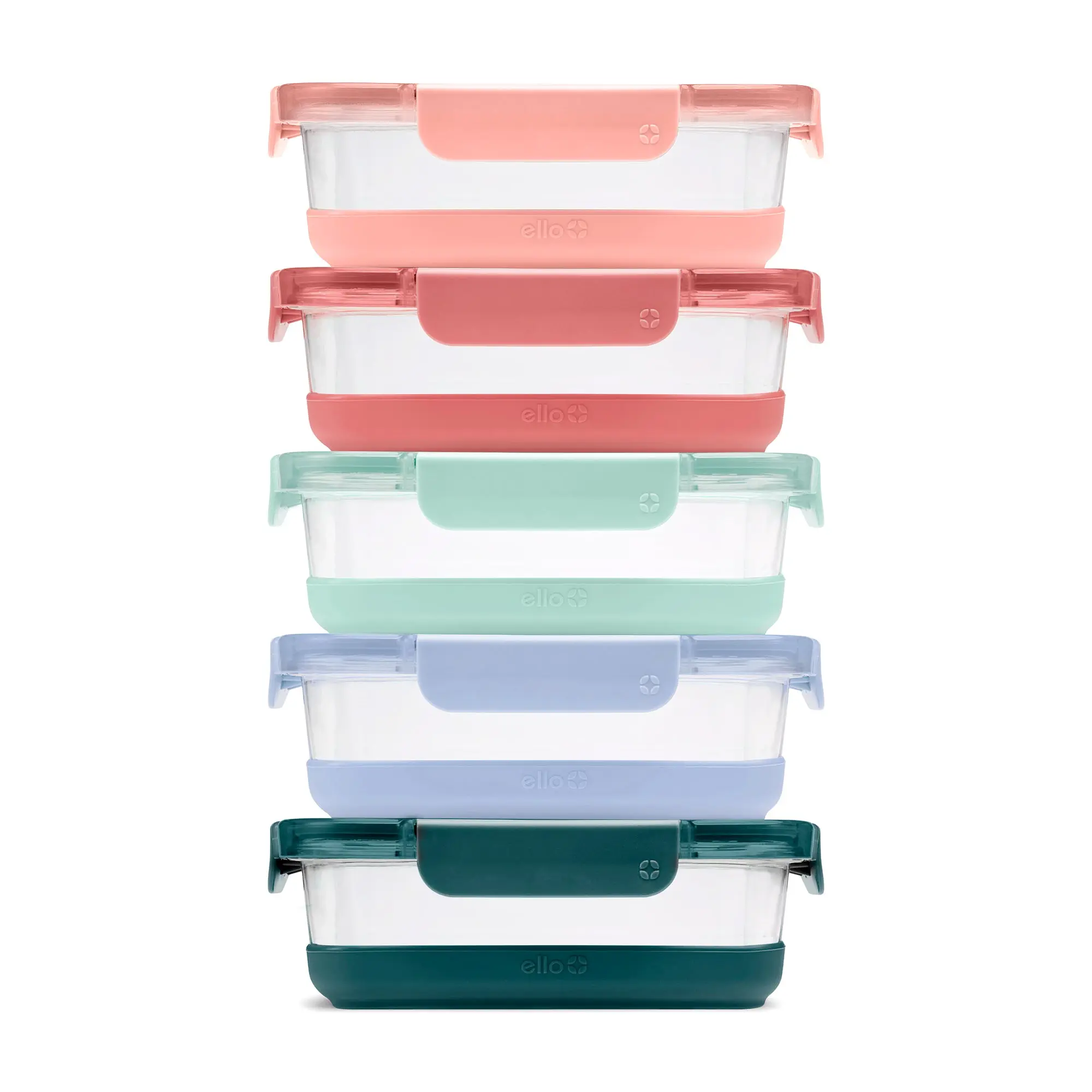 Ello Duraglass Refresh™ Meal Prep Containers, Set of 5 Ello Duraglass Refresh™ Meal Prep Containers, Set of 5