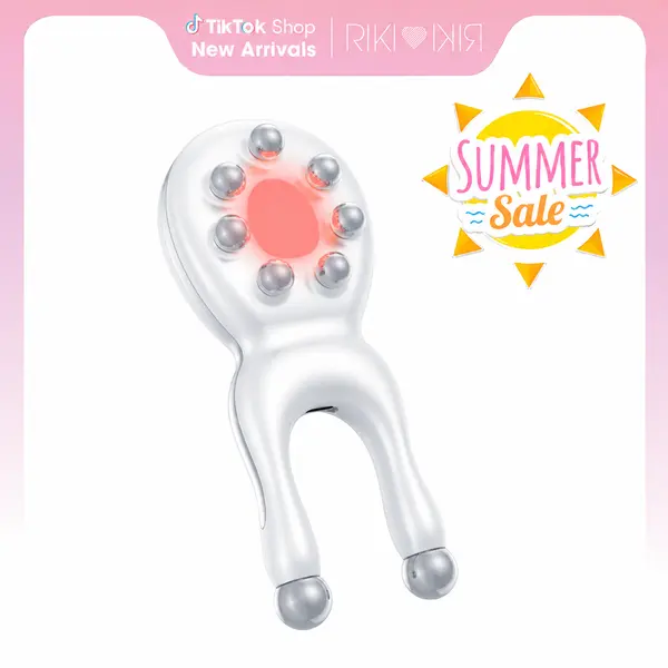 RIKI Sculptress Mini Facial Acupressure Massage & Fascia blasting & Precision Guasha Tool with Red, Blue and Purple Light, Deep Vibration, EMS | Promotes collagen, Blood circulation. Anti-aging Targets Wrinkles, smile line, Helps with Sinus Infection