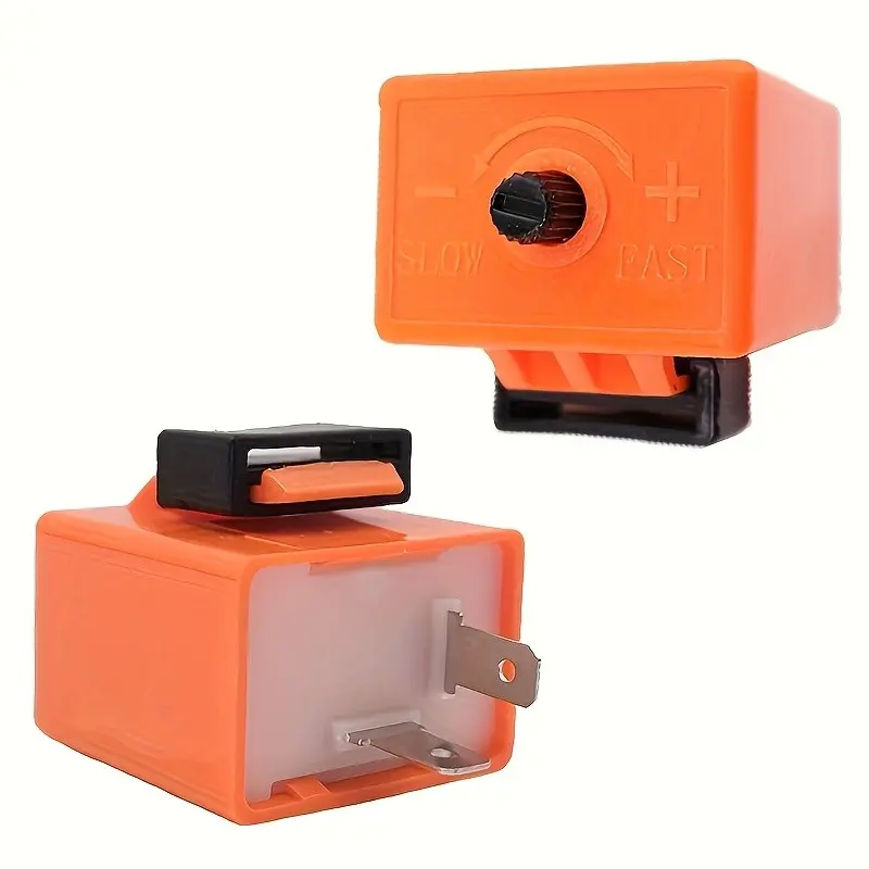 Adjustable LED Motorcycle Relay, 2-Pin Design, Durable Abs Material, with Terminals, Ideal for Street Bikes