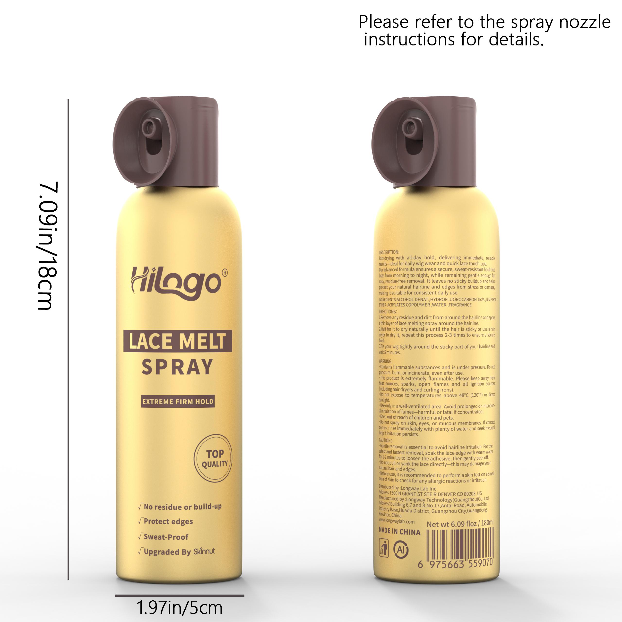 Hilogo Lace Melt Spray for Wig Install | Strong Hold & Natural Hairline Lace Melting Spray for Ashy Lace - Sweat-Proof & Slay-Proof Haircare Spray 6.09 FL OZ 180 ML#SummerWins #DealsforYouDays