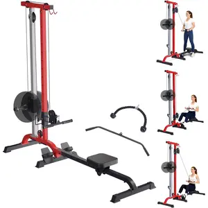 2-in-1 Multi-Functional Rowing & LAT Pulldown Cable Machine for Home Gym – Adjustable Weight – High/Low Pulley – Compact Full Body Strength Training Equipment
