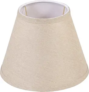 Empire Uno Lamp Shade Medium Brown Burlap Textured Fabric, 5" Top x 9" Bottom x 7" Slant Height, Slip UNO 33mm