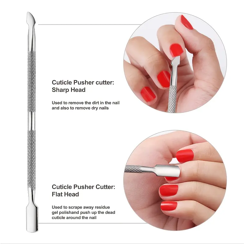 Double-Ended Nail File and Nail Cleaner - Nail Tools, Cuticle Pusher, Cleaning Tools