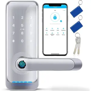 Keypad  Door Lock with Handle:  Keyless Entry  Lock for Front Door -  Code for Exterior Door -  Knob Deadbolt Lock()