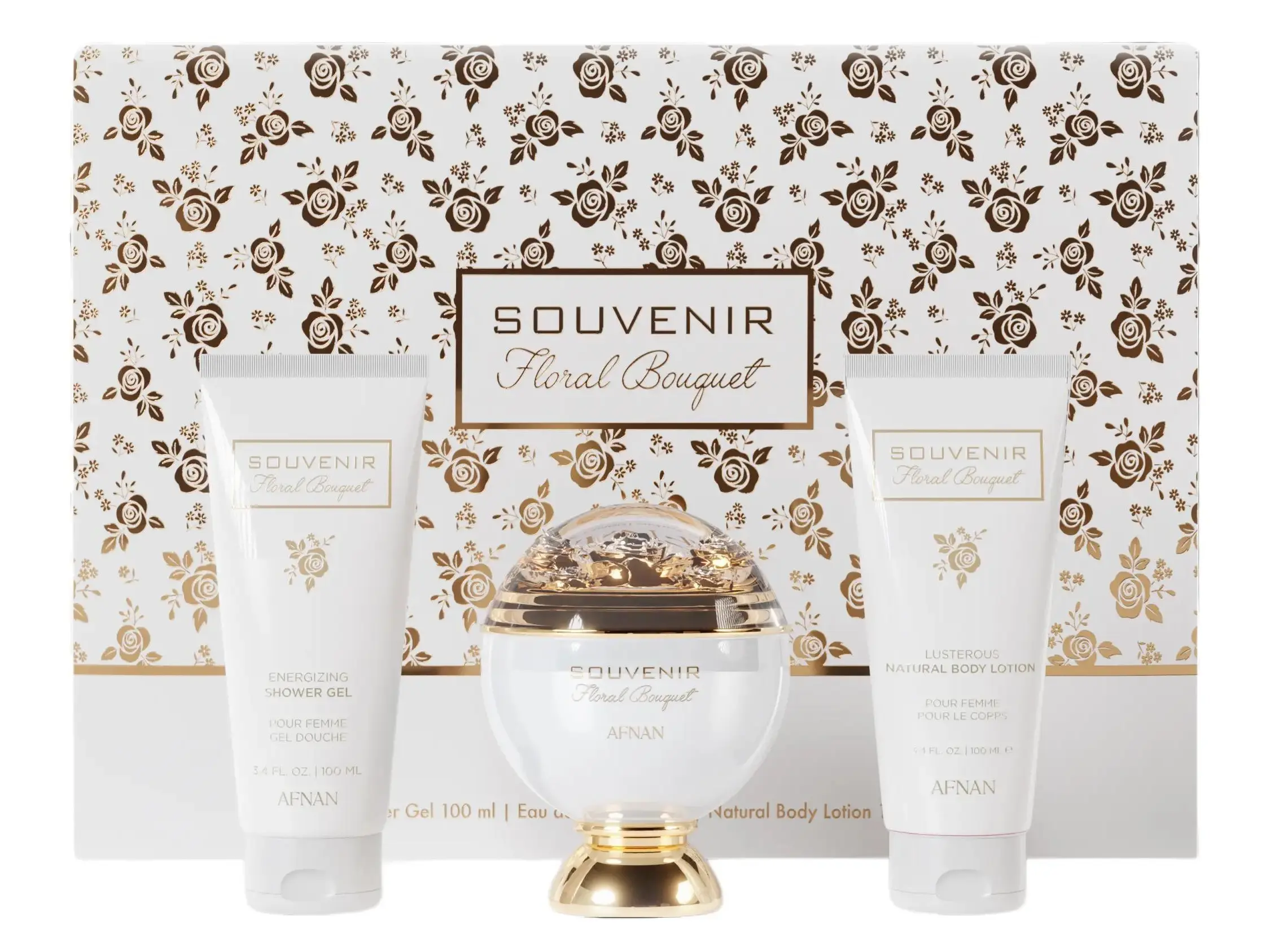 Afnan Souvenir Floral Bouquet Perfume Gift Set for Women's  – A Blooming Paradise of Elegance